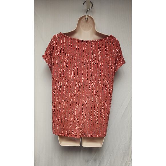 Adrienne Vittadini Womens V-Neck Sleeveless Top Blouse Multi Red Size Large - Picture 5 of 8